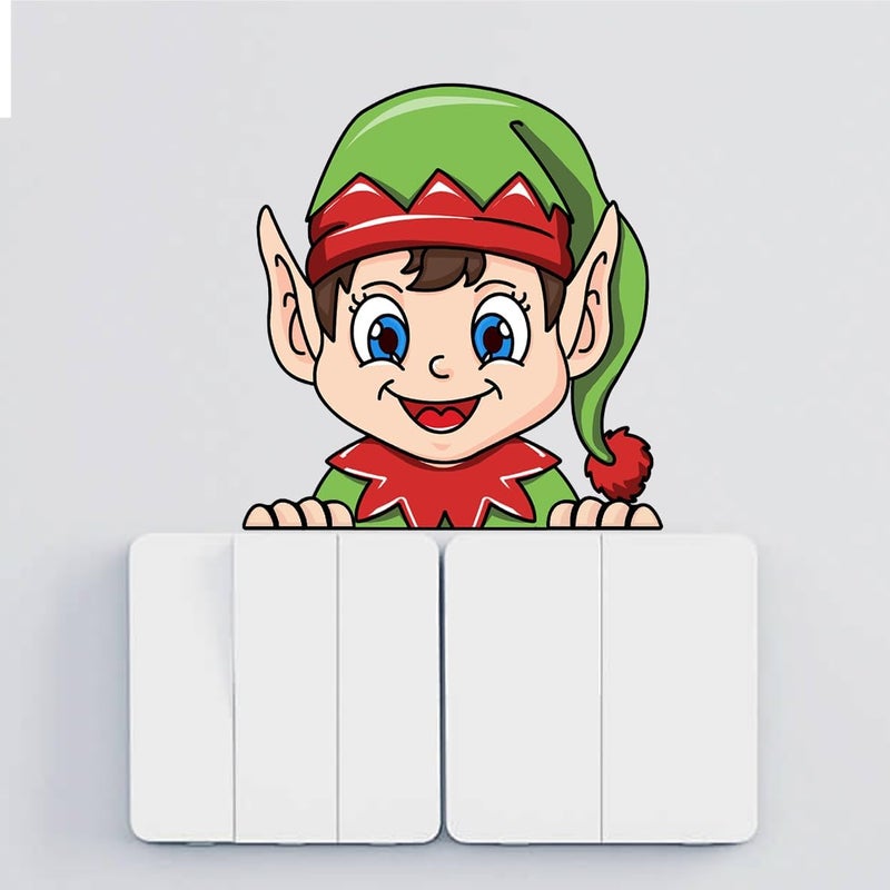 Nouiroy Christmas Elf Toilet Seat Lid Stickers,Self-Adhesive Elf Toilet Seat Decals DIY Removable Waterproof Toilet Sticker Christmas Decor Decals (Long Eared Elf) - Image 3